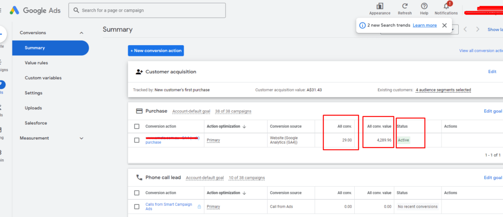 google ads conversion tracking